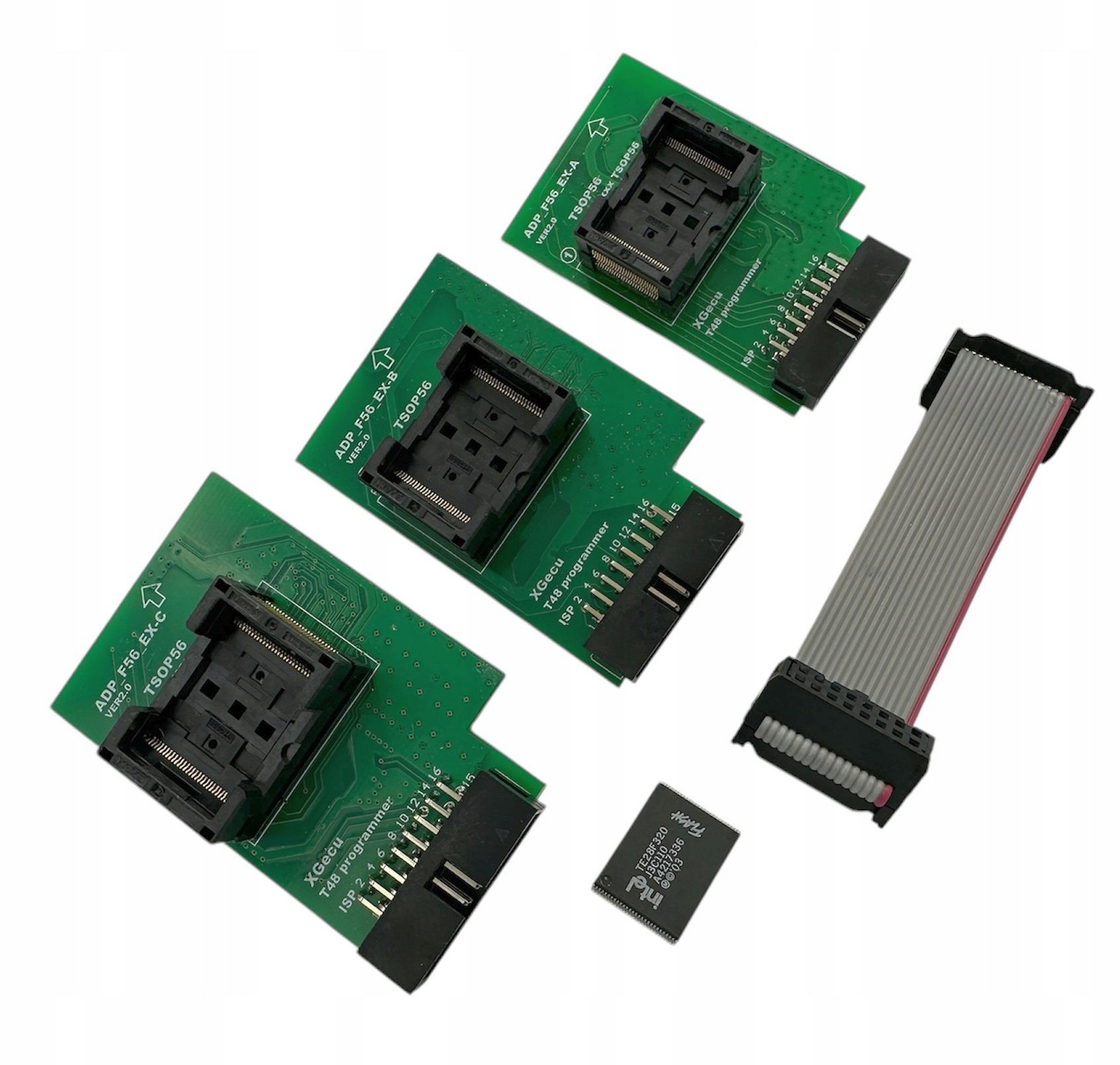 Sada 3 adaptérů Nor Flash TSOP56 Zif v.2 pro XGecu T48