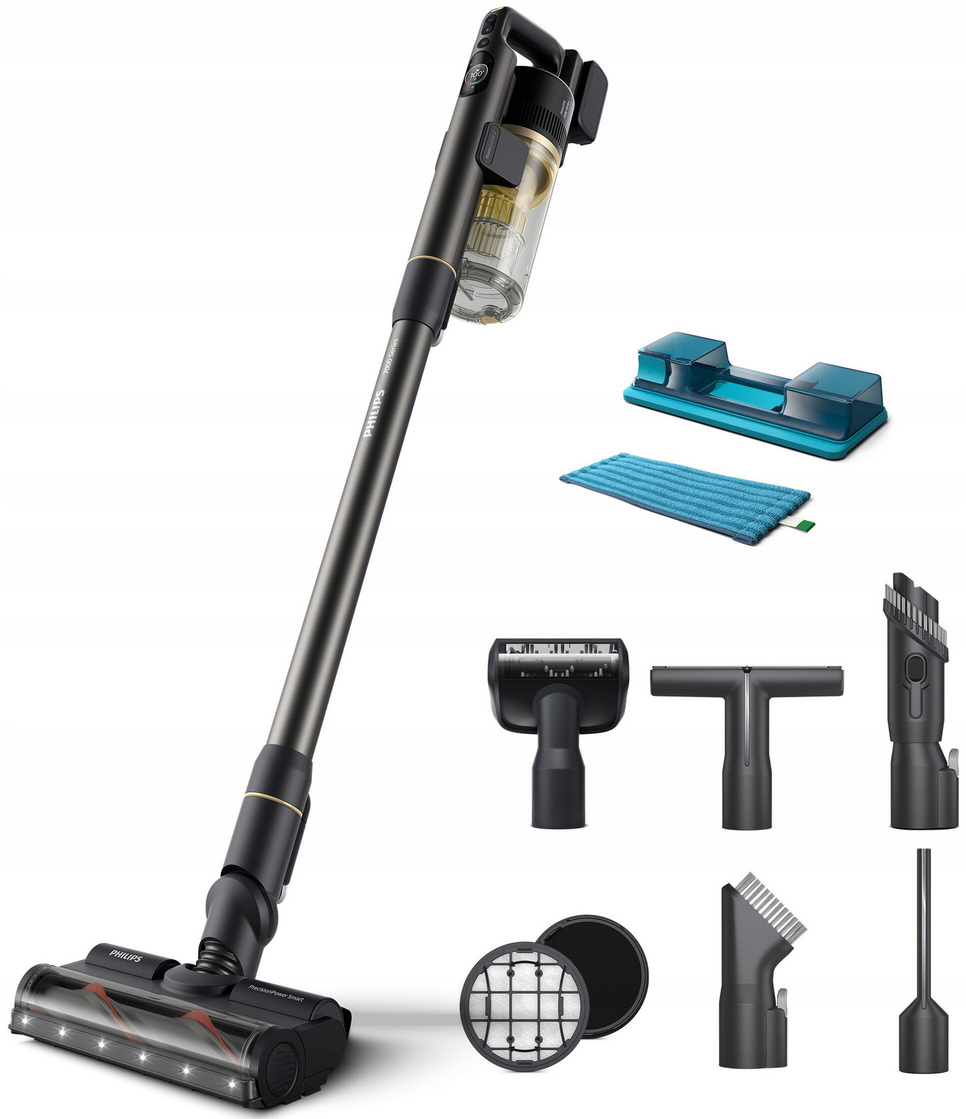 Vysavač tyčový Philips XC7057/01 stříbrný/šedý