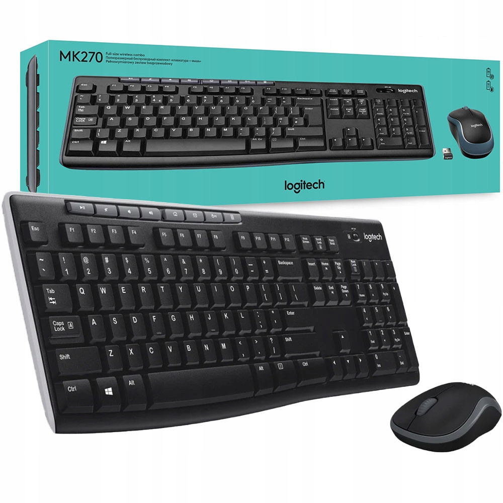 Sada klávesnice a myši Logitech Wireless Combo MK270 černá Bezdrátová