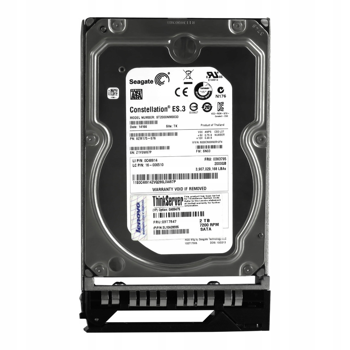 Lenovo 03T7847 SL10A28335 2TB 7.2K 128MB Sata III 3.5'' ST2000NM0033