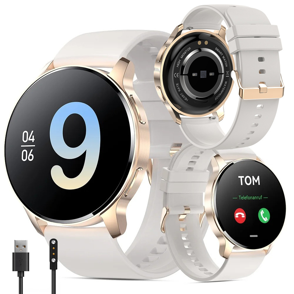 Chytré Hodinky Dámské Hodinky Pro Menu Gt Series Sportovní Bílý Zlatý Pásek