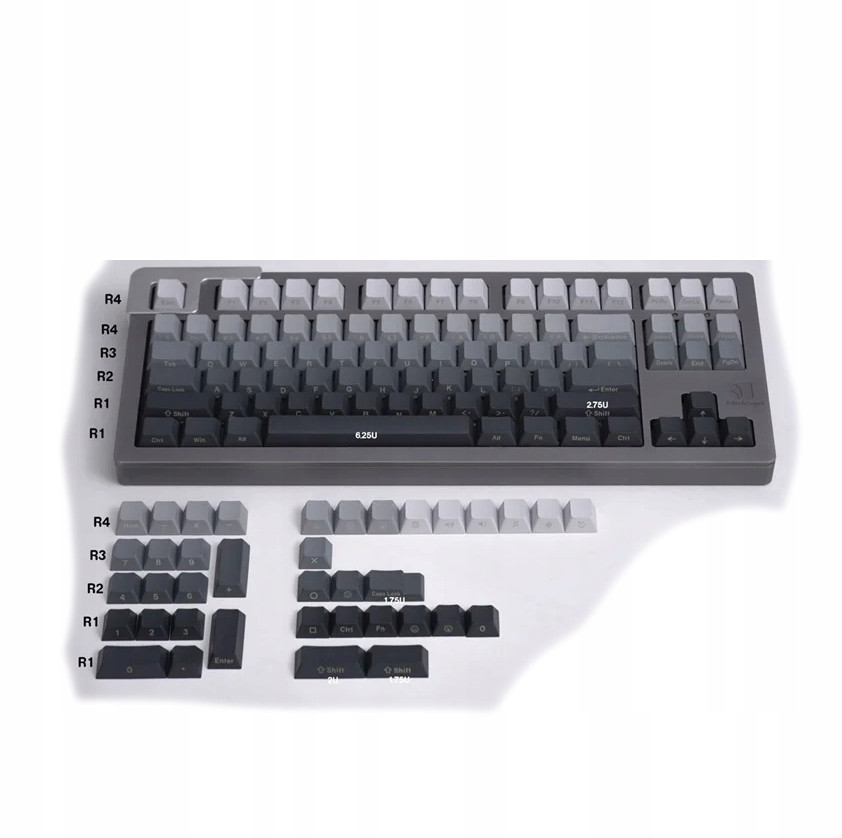 Klávesy pro mechanickou klávesnici Pbt Profile Cherry 125 Ks Gradient Blac