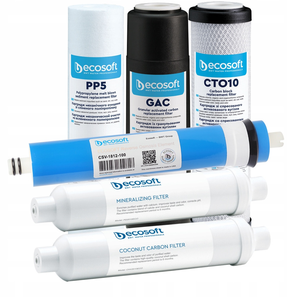 Filtrační vložky reverzní osmózy – velký servis Ecosoft 100 Gpd mineralizátor