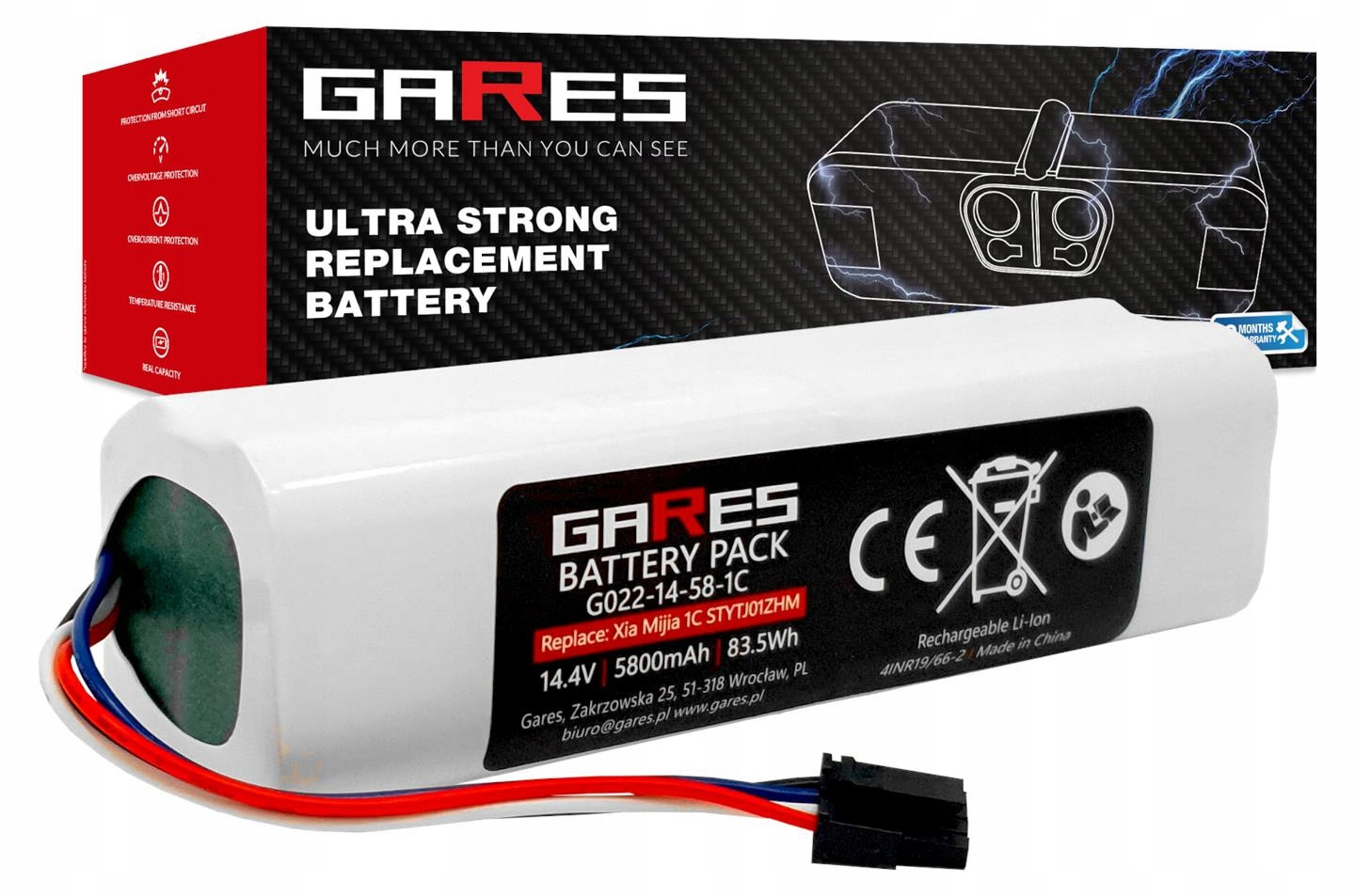 Baterie pro Xiaomi Mi Robot Vacuum Mop 1C Mijia 1C STYTJ01ZHM 14,4V 5,8Ah