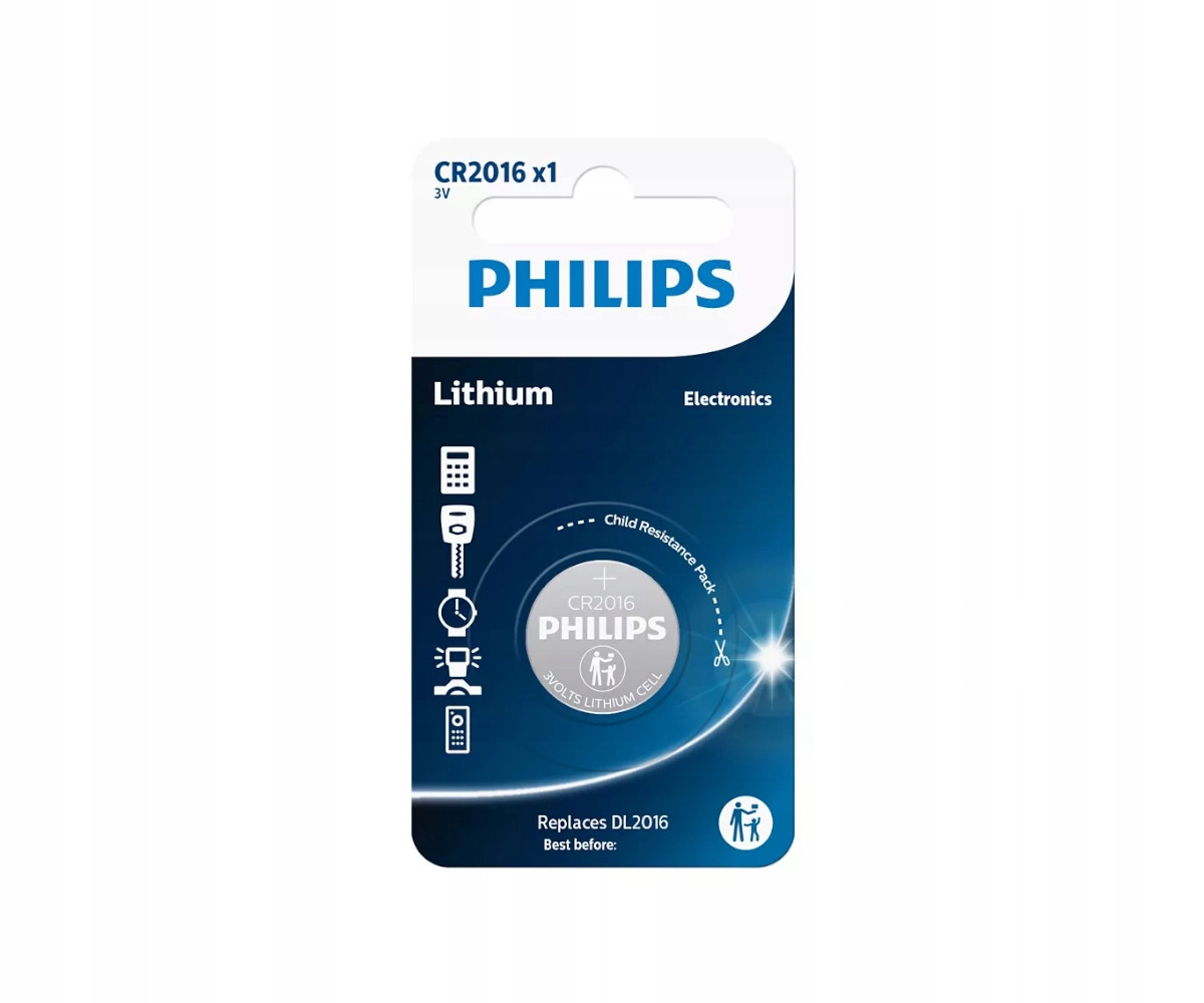 Lithiová baterie CR2016 3V Lithiové Ploché baterie Philips 20 kusů