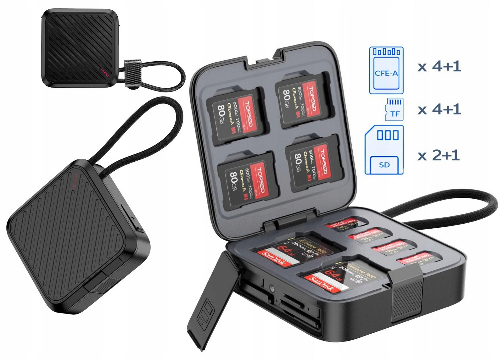 Pouzdro na paměťové karty 13ks Čtečka 10Gbps 3v1 Cfe-a Sd Tf Ulanzi CRC10