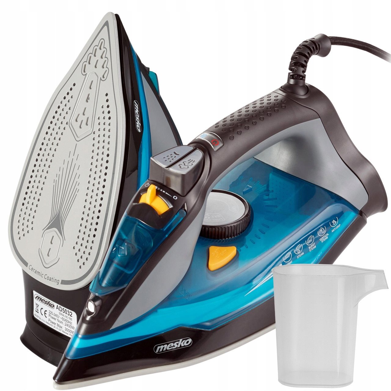 Žehlička Parní 3000W Hasič Anti-calc Anti-drip Žehlení v Pioně Silné