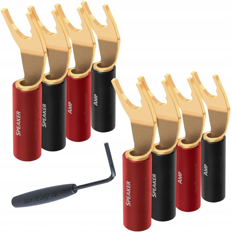 Audioquest SureGrip 100 Pozlacené vidlice pro reproduktory, sada 8 ks