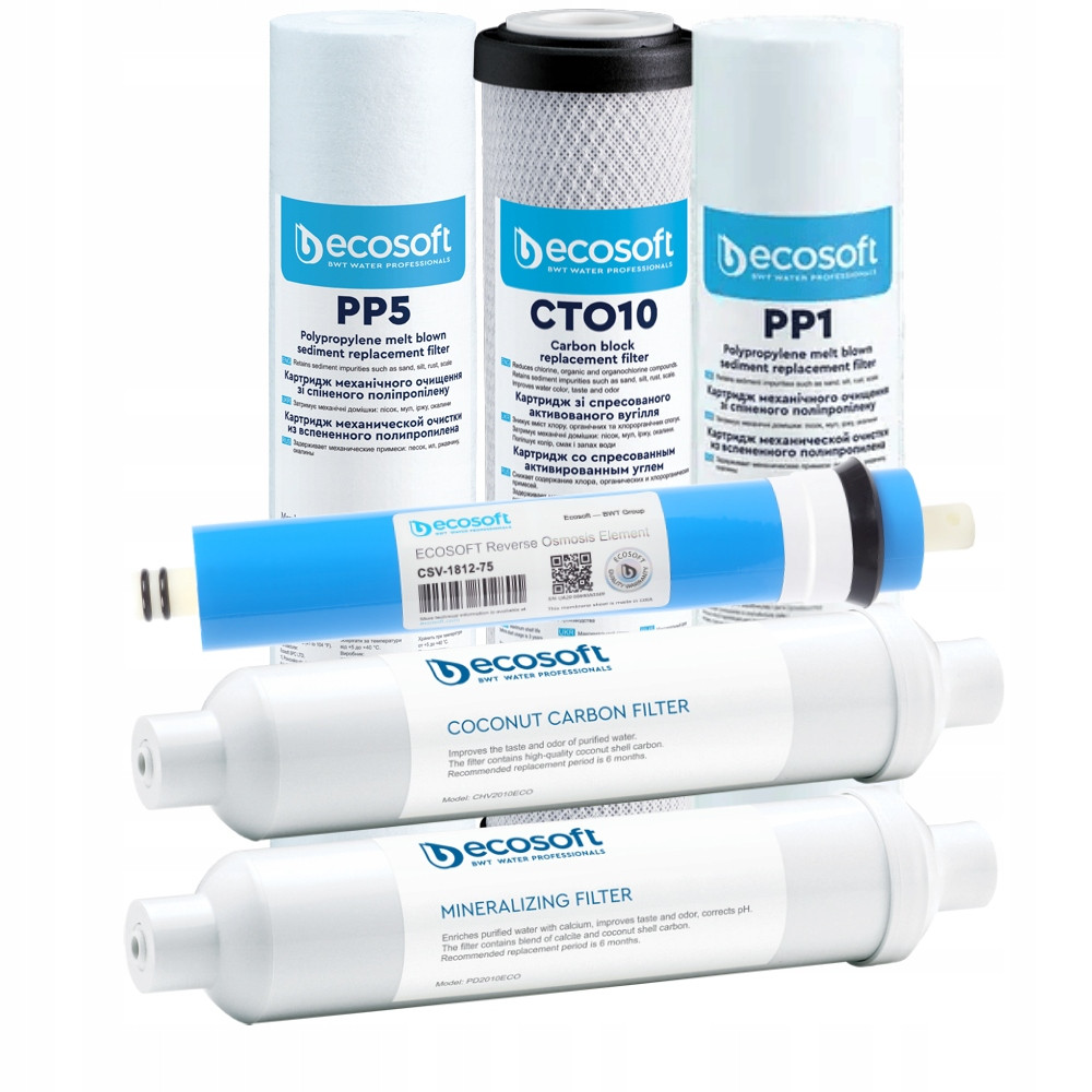 Filtrační vložky reverzní osmózy – velký servis Ecosoft 75 Gpd mineralizátor