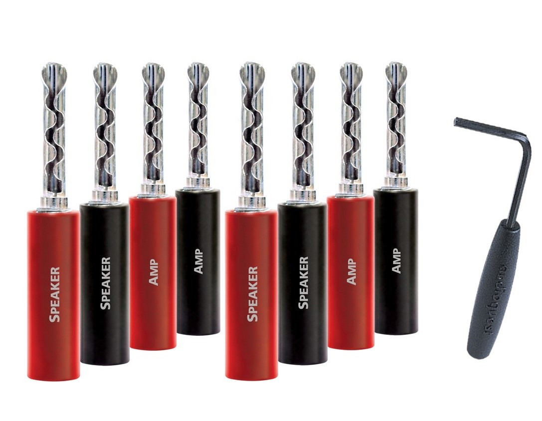 Audioquest SureGrip 100 Bfa banánkový konektor na repro kabel stříbrný 8 kusů