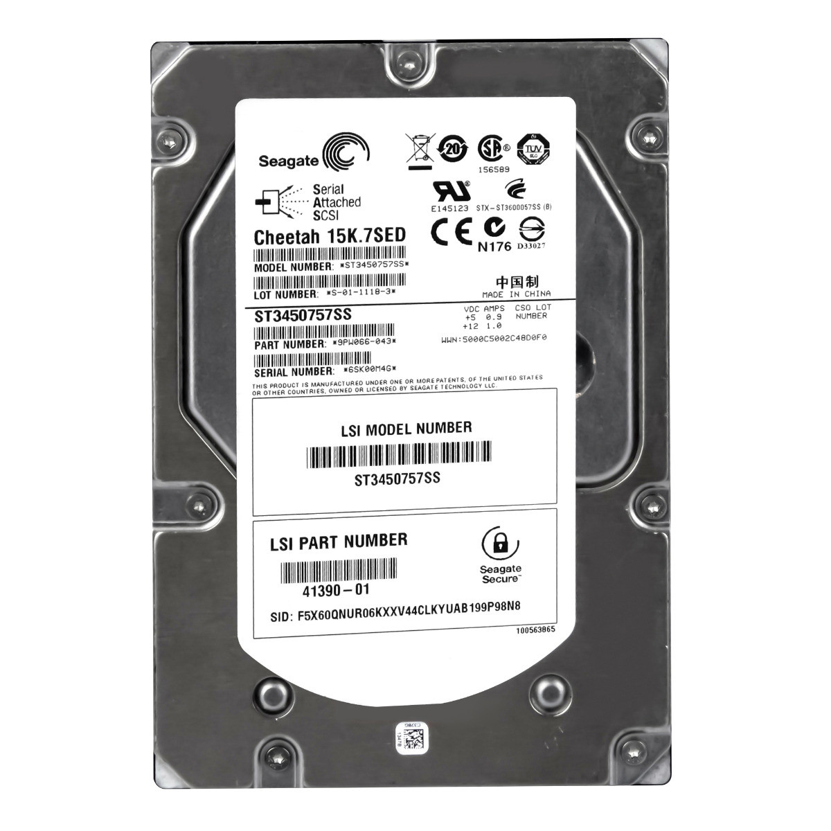 Lsi 41390-01 Sed 450GB 15K 16MB SAS-2 3,5