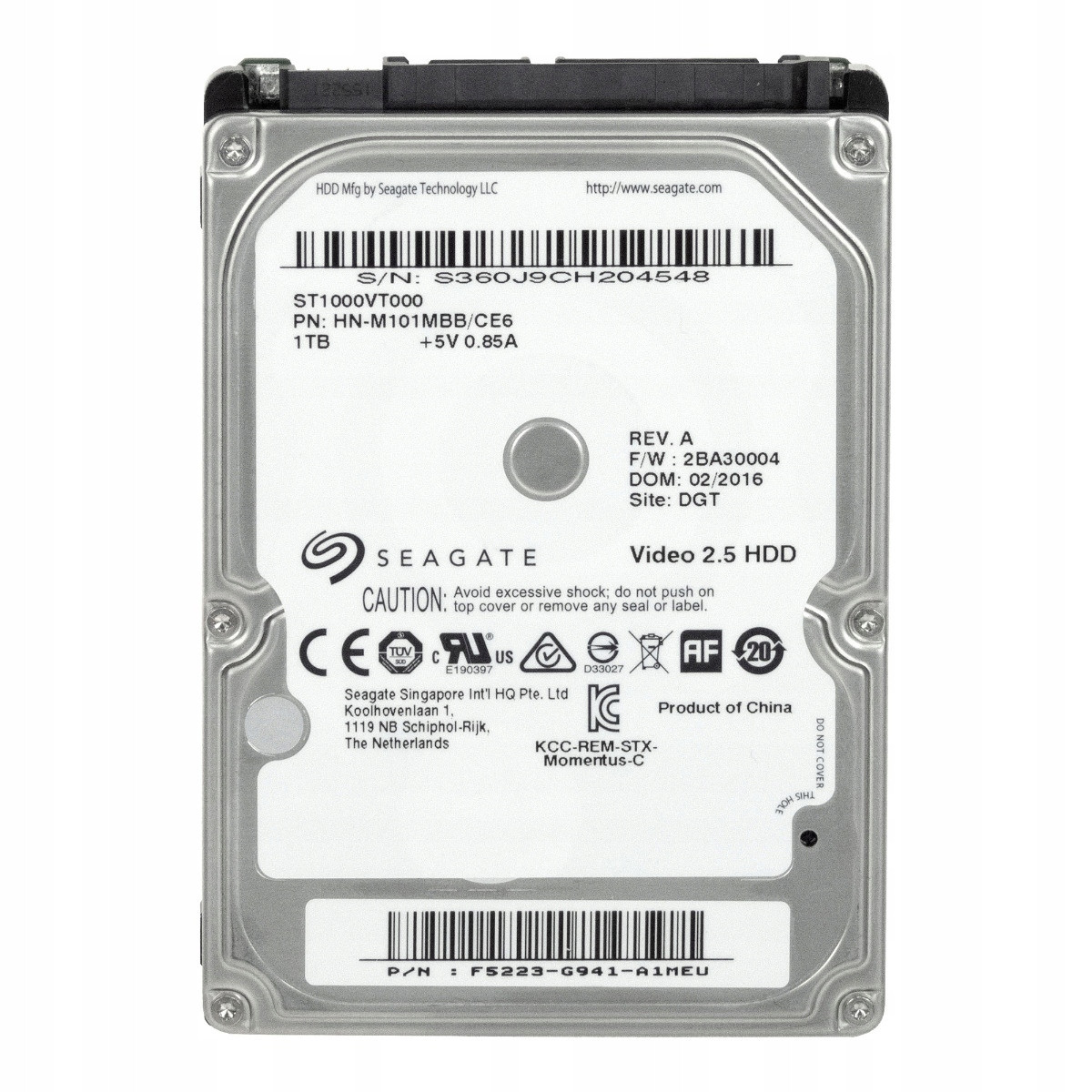 Seagate Video 1TB 5,4K 8MB Sata II 2,5'' ST1000VT000
