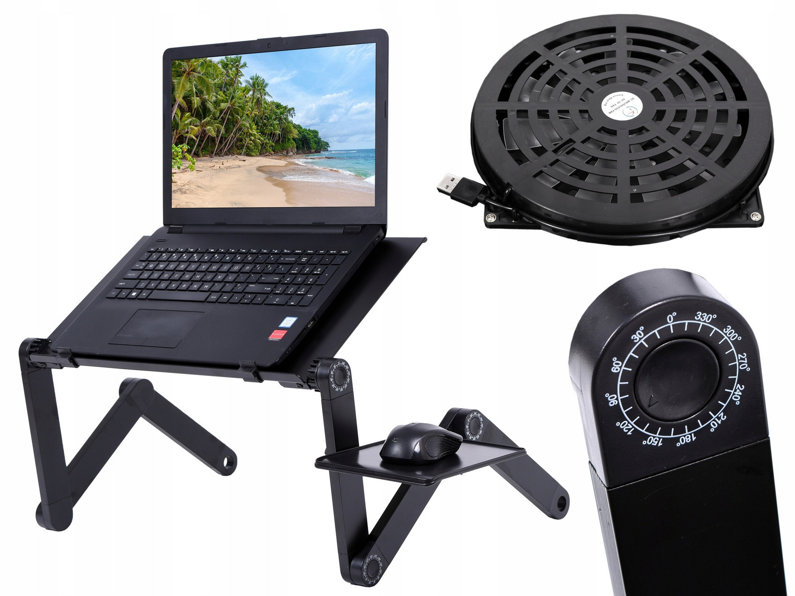 Chladicí Podložka Pod Notebook Nastavitelná, Skládací Mobilní Stolek, Kov