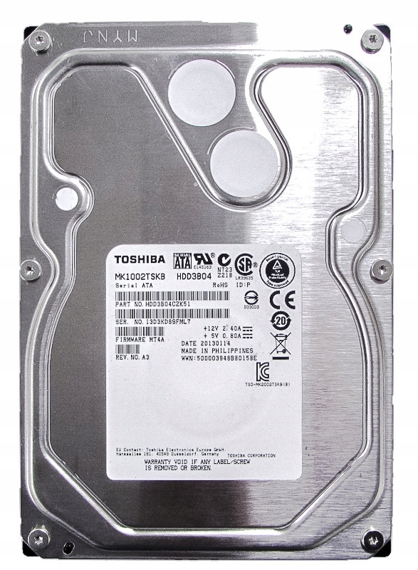 Toshiba 1TB 7,2K 64MB Sata II 3,5'' MK1002TSKB