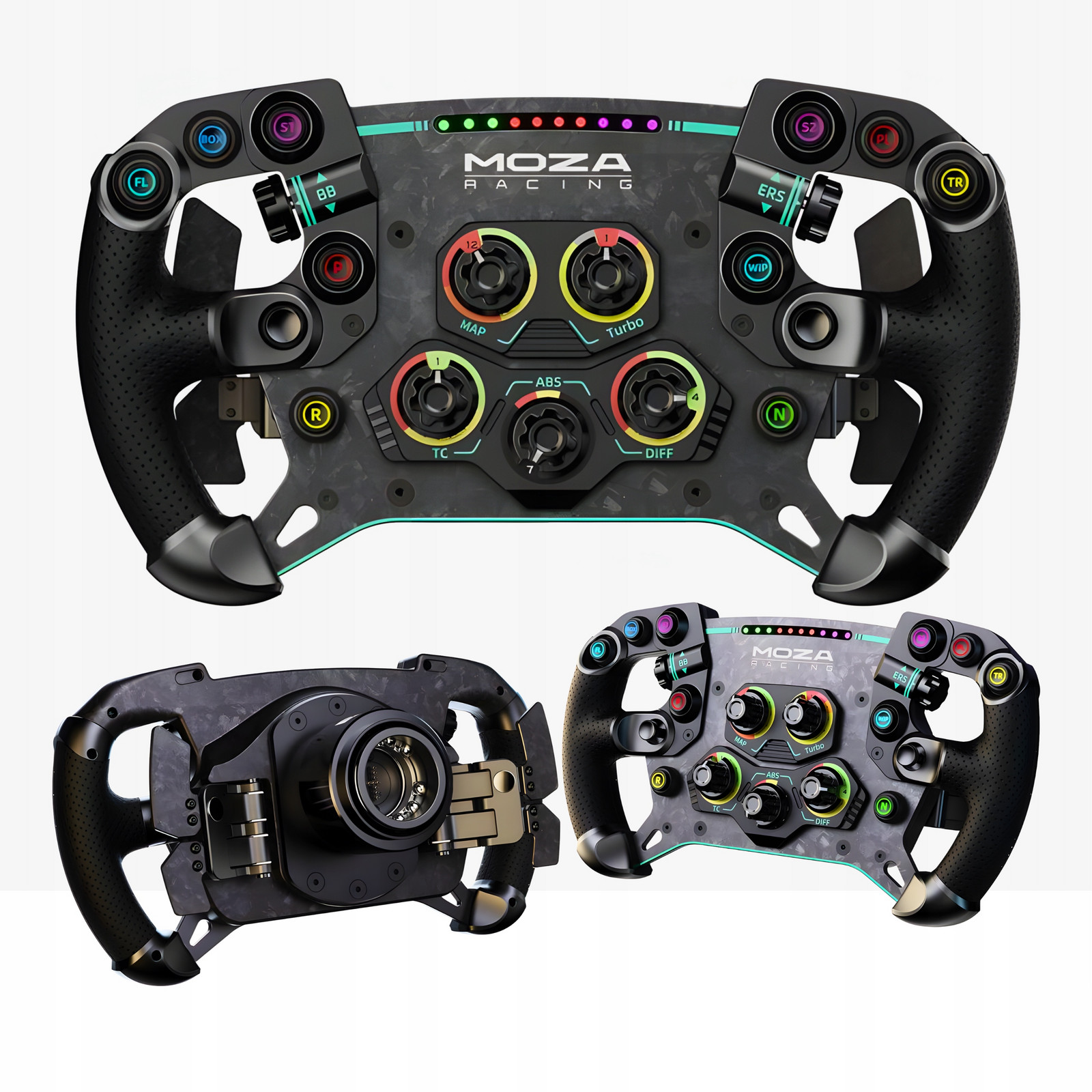 Moza Racing Gs V2P Volant Simulační Pc F1 Gt Carbon Led