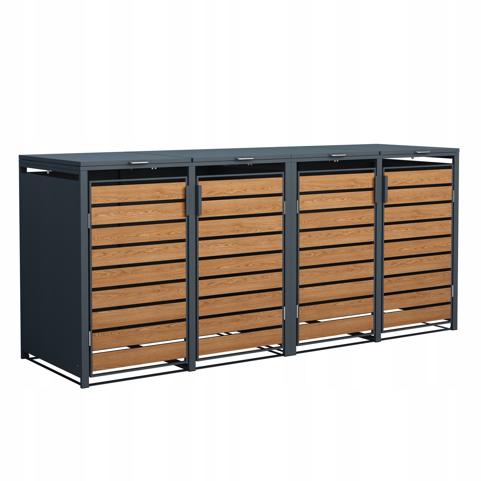 Nástavba odpadkového koše Jumi – kovová krytka s klapkou, antracitová, 960 l