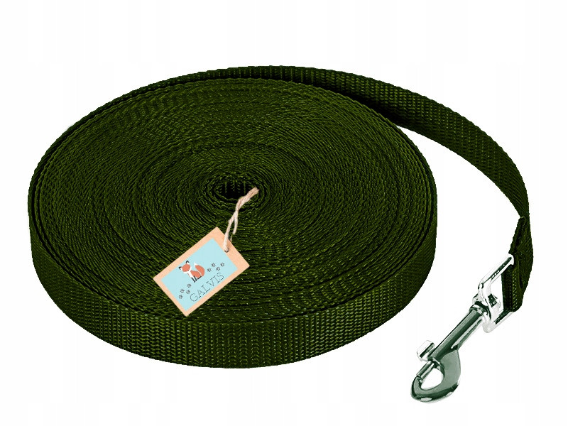 Odolné vodítko pro malého psa Khaki 1,5 cm 50 metrů