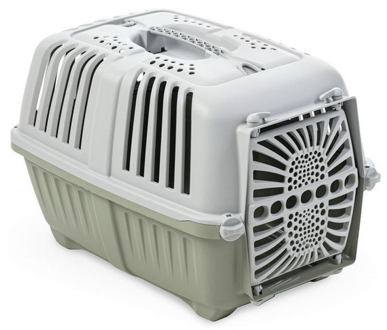 Přepravka Pratiko Malé plastové dveře zeleno-šedé barvy