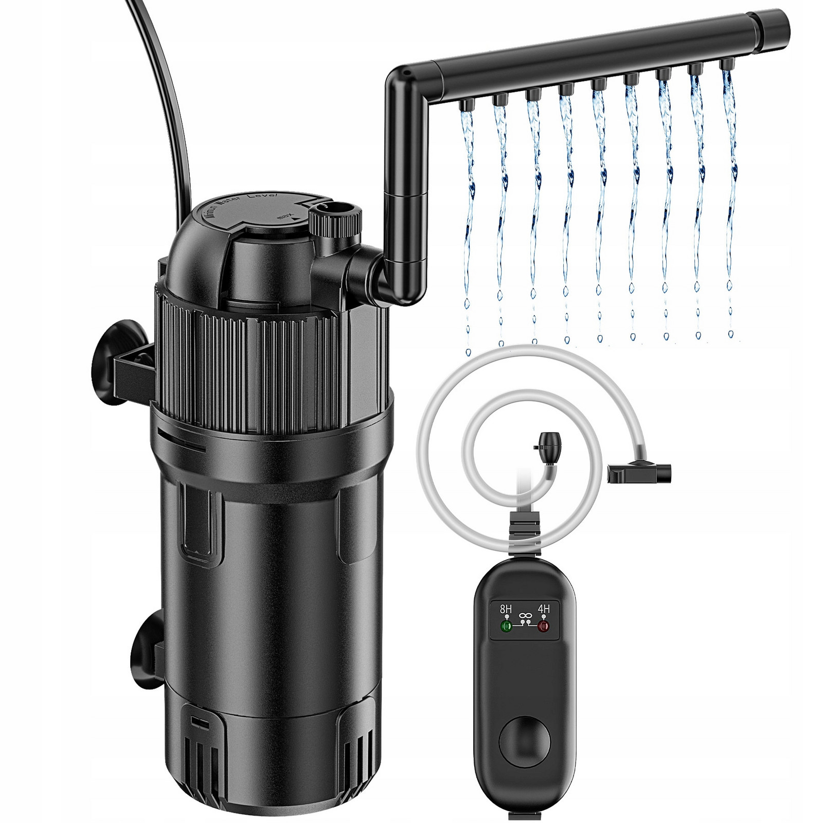 5V1 Vnitřní Filtr S Uv Lampou 400L/H Pro Akvárium 10-120L s Uvc