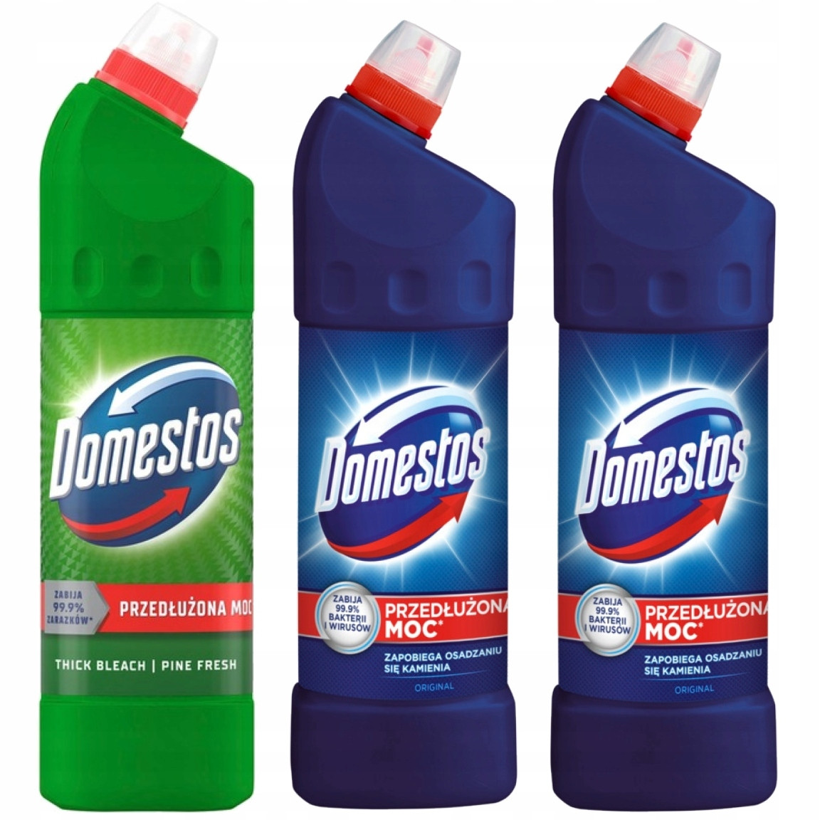 Domestos Sada tekutých Wc toalet Original 2 l Pine Fresh 1 l