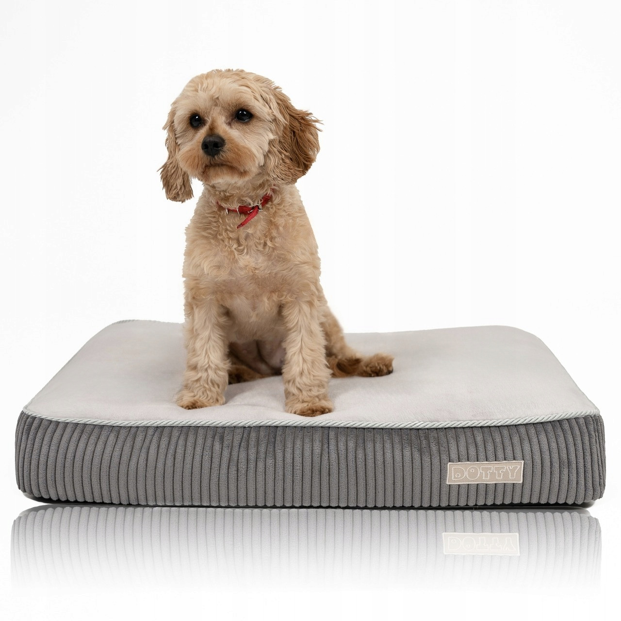 Pelíšek pro psa Premium Dotty Matrace potah paměťově šedá