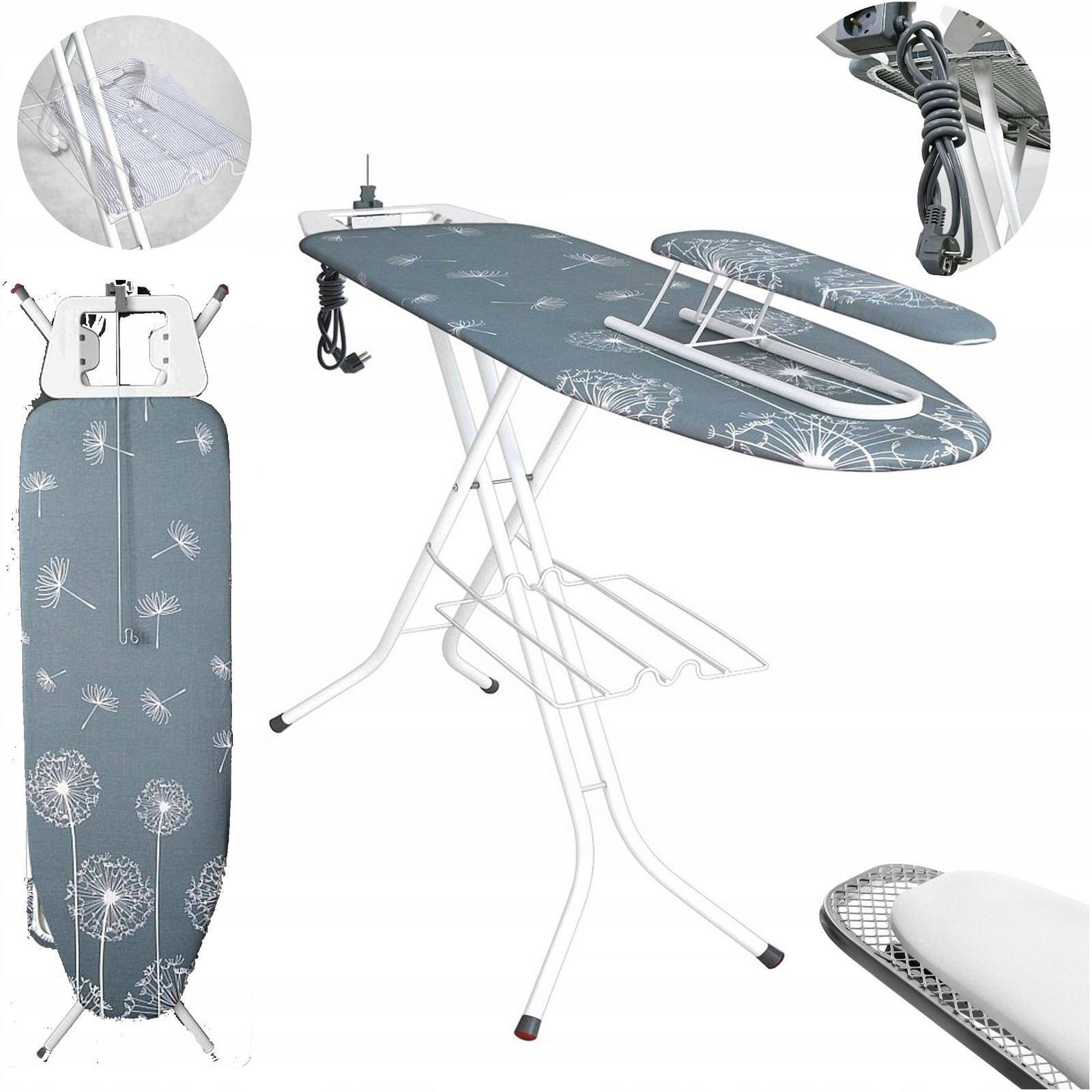 Žehlicí Prkno Rukávník Prodlužovací Police Široká Deska 120x38 CM Velká