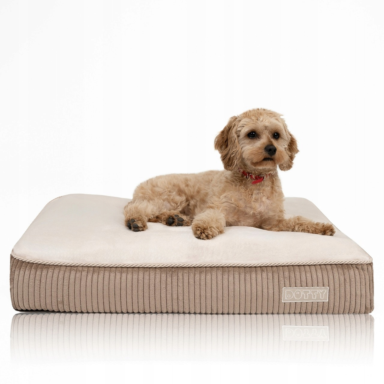 Pelíšek pro psa Premium Dotty Matrace potah paměťová béžová