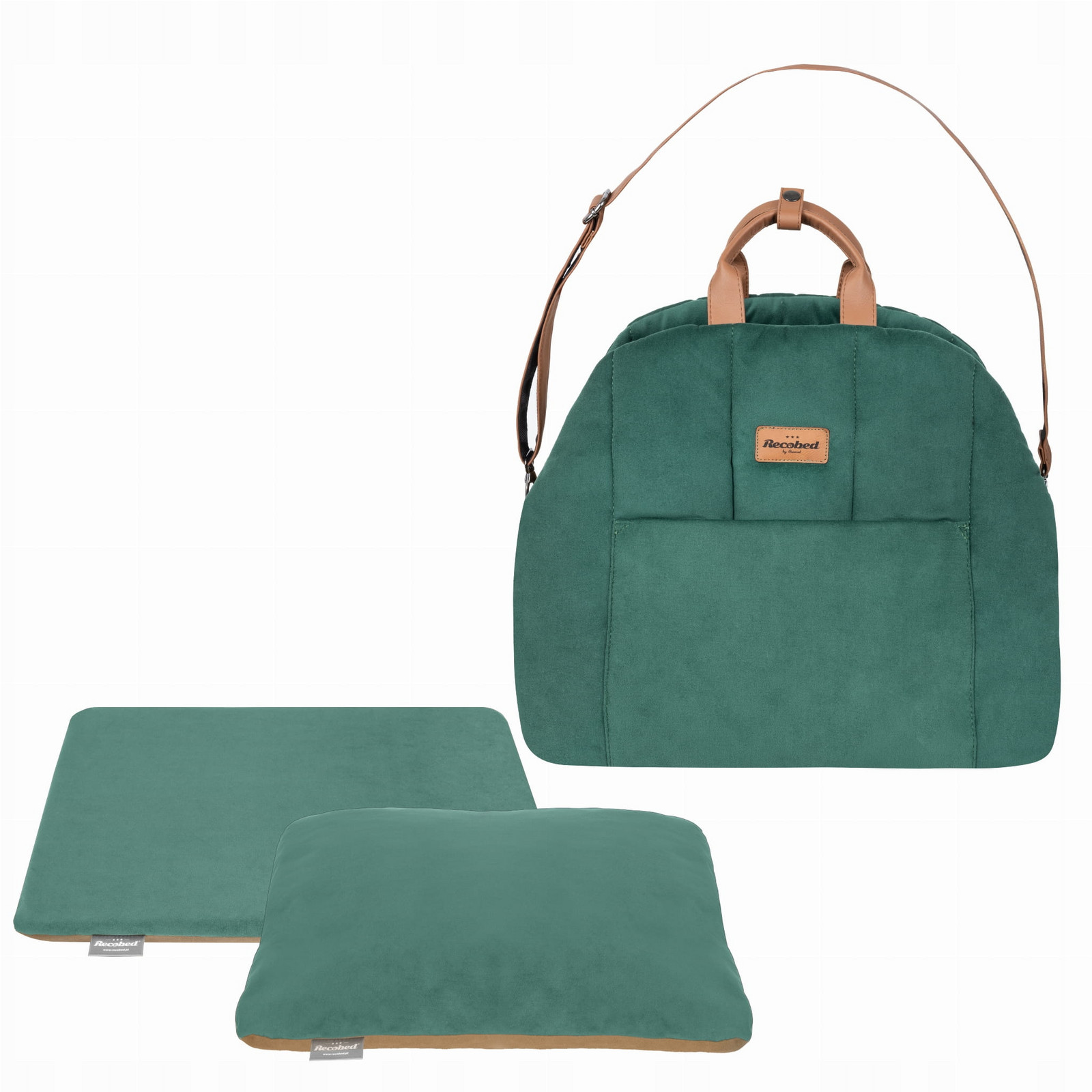 Velurová přepravní taška zelená barva