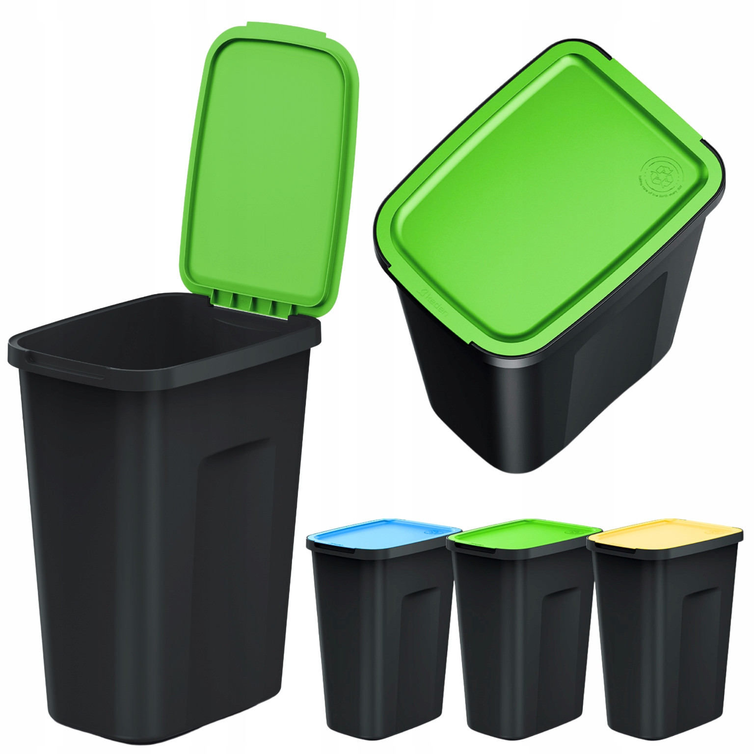 Set Odpadkových Košů Třídění Nsdk 35x3 černý