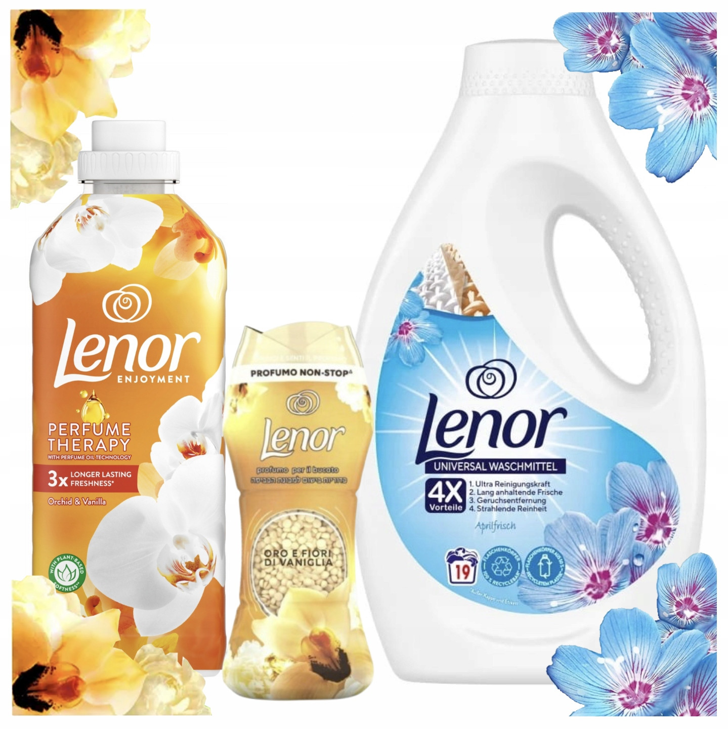 Sada Na Praní Lenor Zlatý Gel Na Praní Perliček Tekutá Aviváž