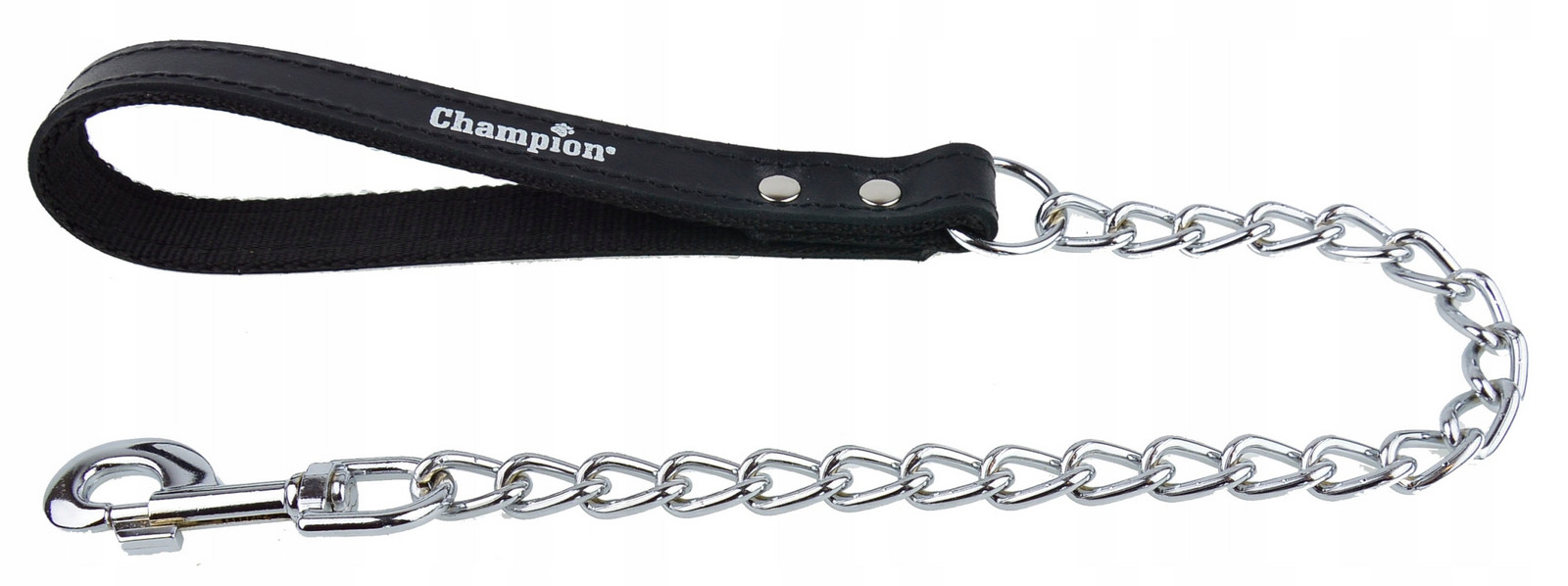 vodítko řetěz 65 cm s koženou rukojetí Champion