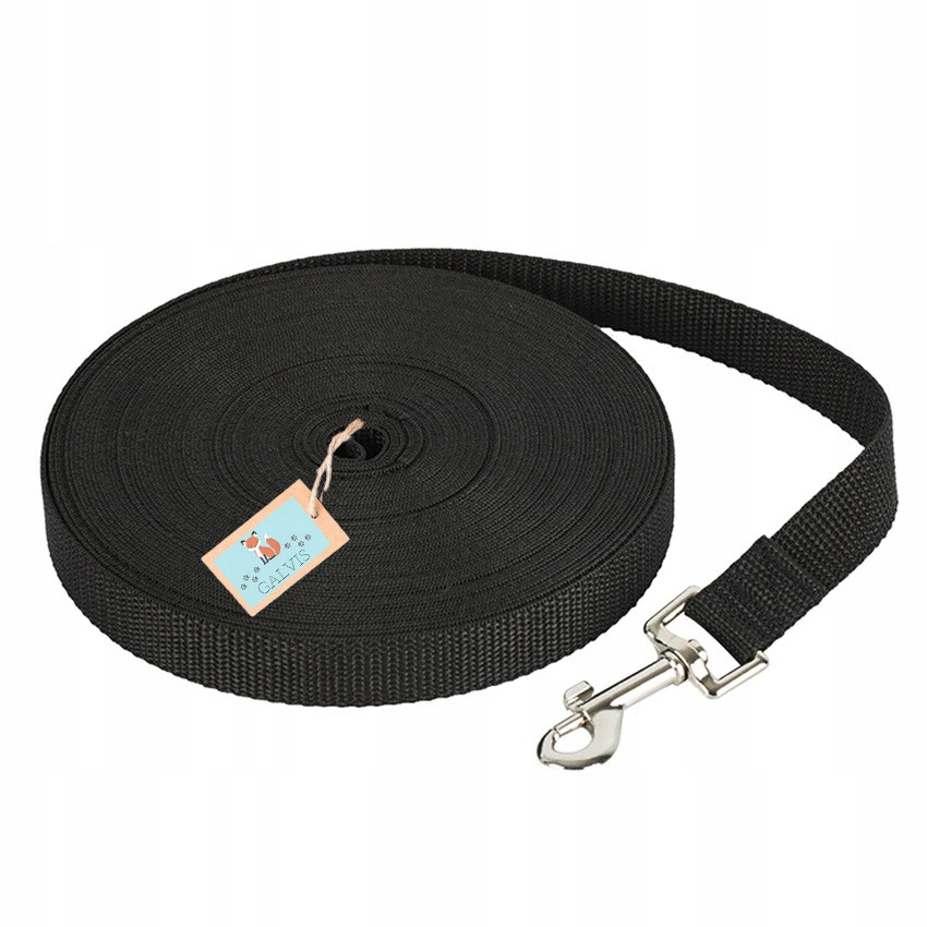 Odolná vodítko pro malého psa Černá 1,5 cm 50 metrů