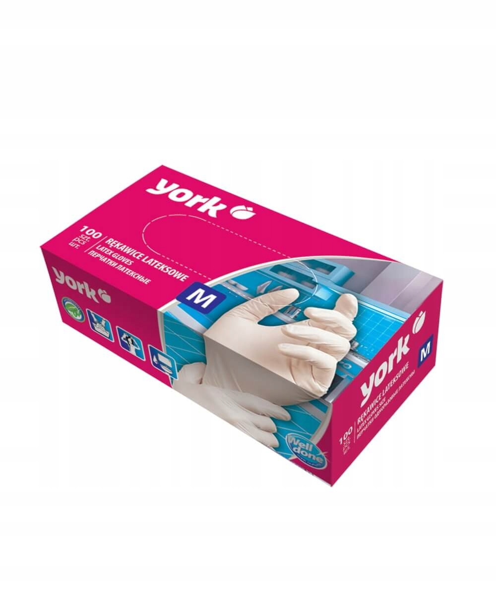 York latexové rukavice M 100 ks