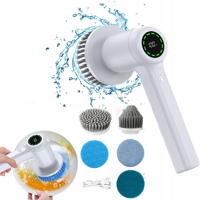 6 V 1 Elektrický Kartáč Na Čištění Rotačních Mopů, Silný Úklid