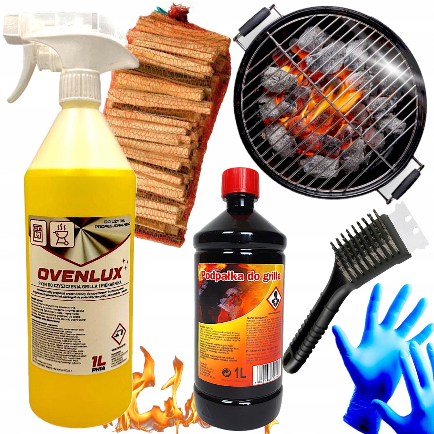 Kapalina Na Čištění Připálenin Odmašťovač Grilovací Trouby 1L Sada