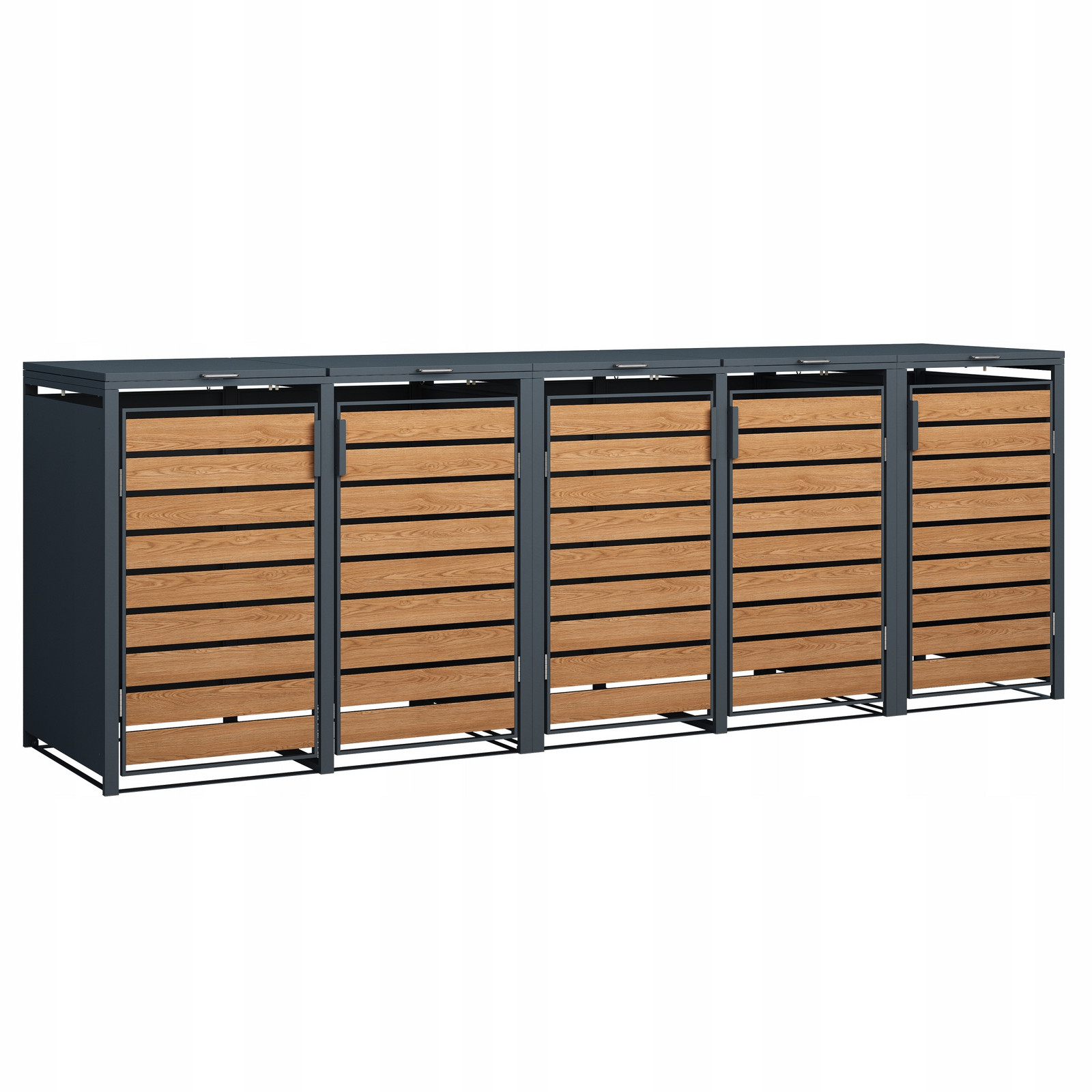 Stylová krytka na odpadkový koš, kovová, antracitová, s klopou