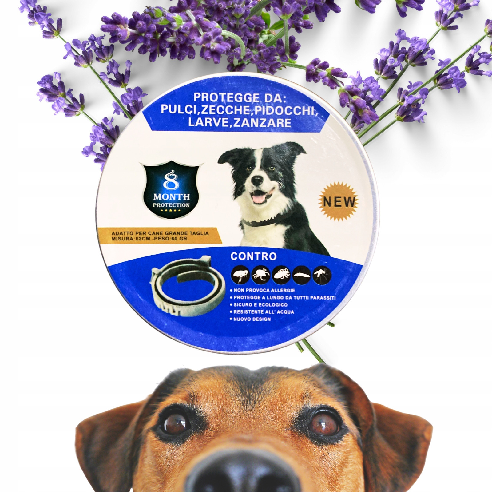 5 x Obojek na klíšťata pro psa – Přírodní ochrana na 8 měsíců
