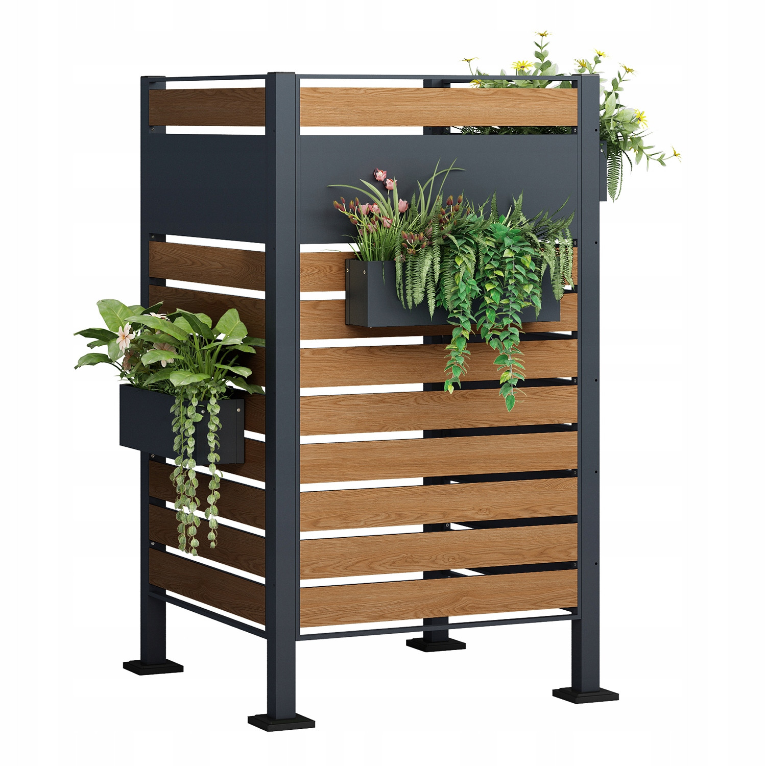 Kryt na odpadkový koš typu nástavba – antracit, kovový