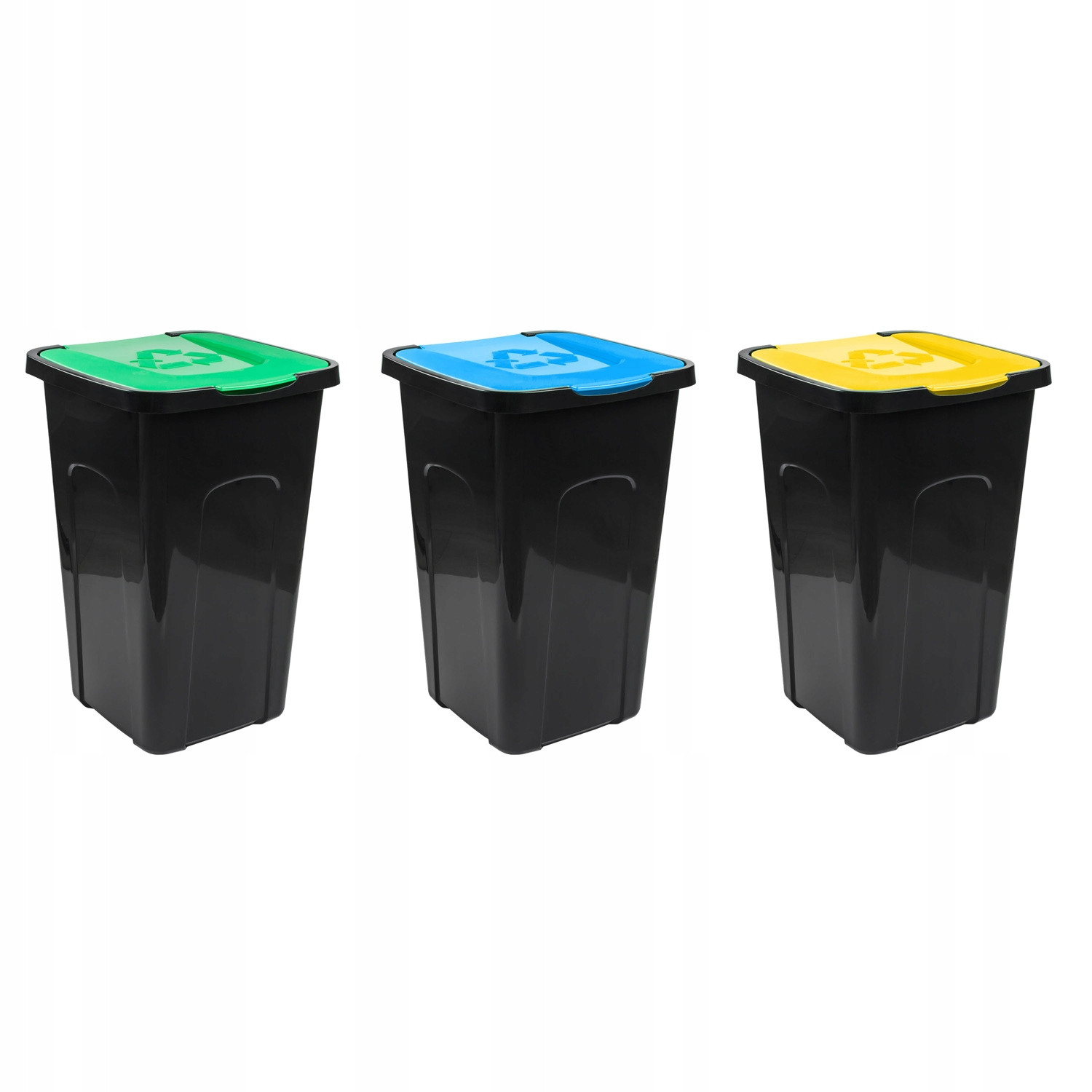 Sada košů na třídění zelená/žlutá/modrá