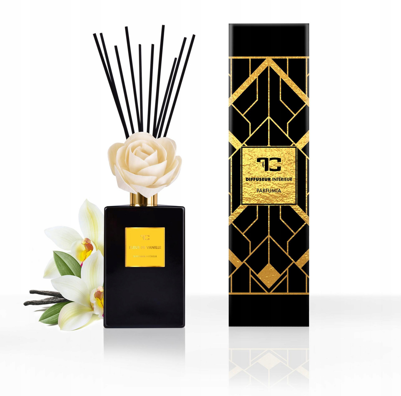 Dedra 500 ml difuzér Flow tyčinky, Fleur De Vanille, Parfumia