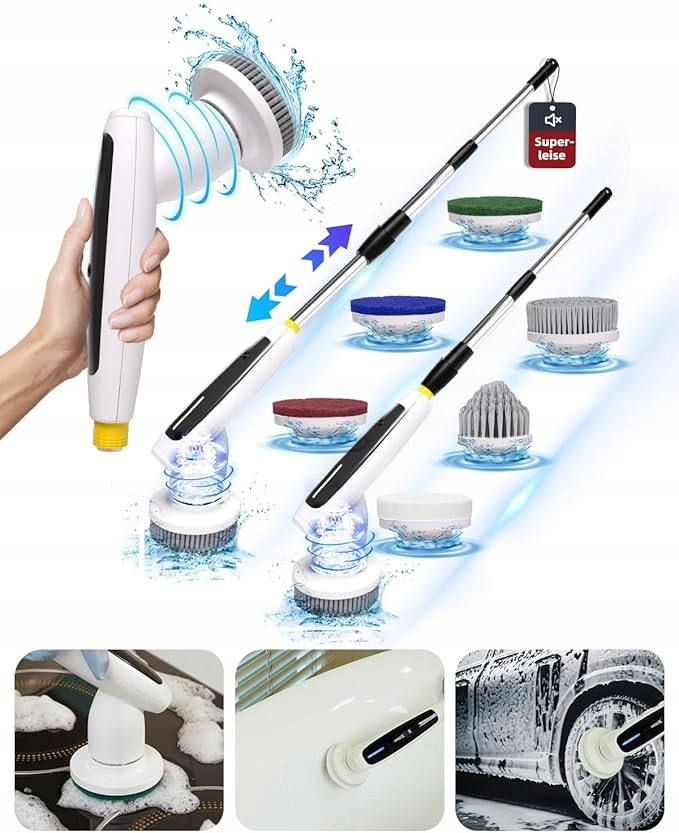 Elektrický čisticí kartáč. Kartáč se 2 nastavitelnými rychlostmi.