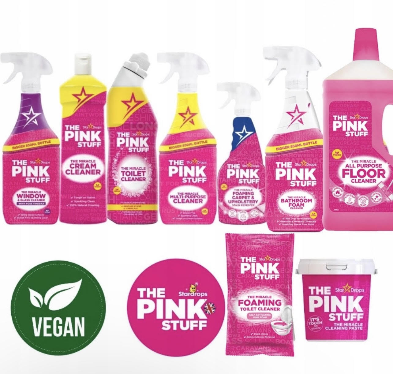 The Pink Stuff velký set 9 vysoce koncentrovaných úklidových produktů