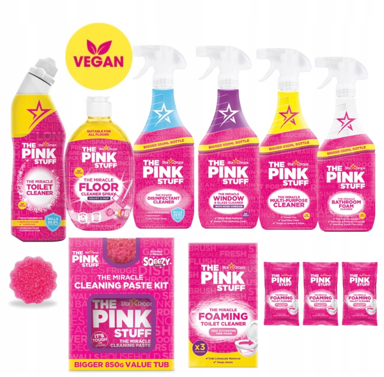 The Pink Stuff Limitovaná sada produktů pro úklid celého domu