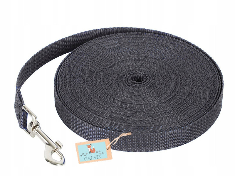 Odolná vodítko pro středního psa Grafitová 2 cm 50 metrů