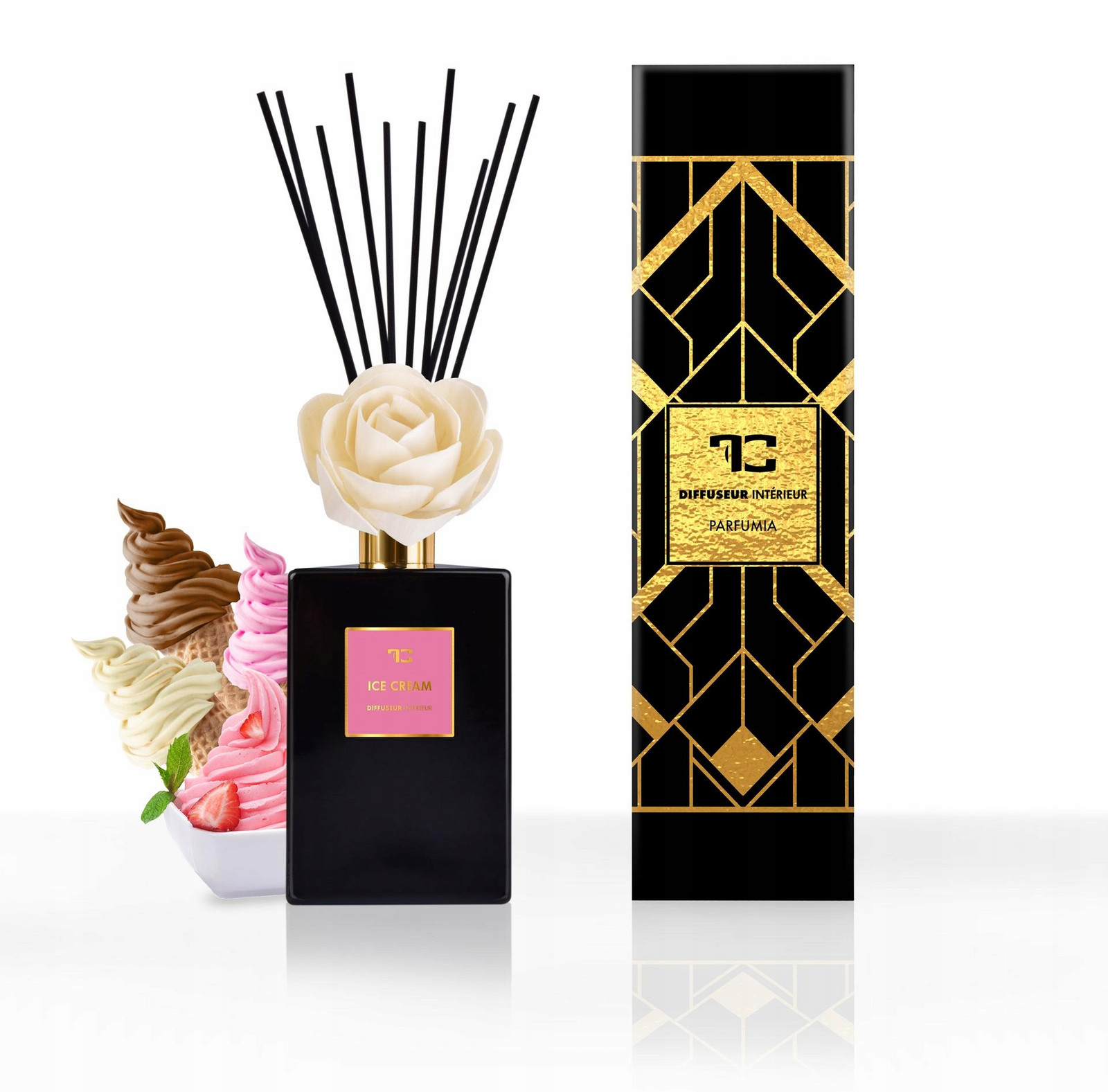 Dedra 500 ml difuzér Flow tyčinky, Ice Cream, Parfumia