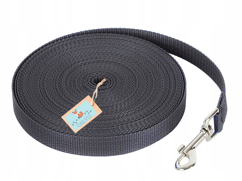 Odolné vodítko pro malého psa Grafitové 1,5 cm 50 metrů