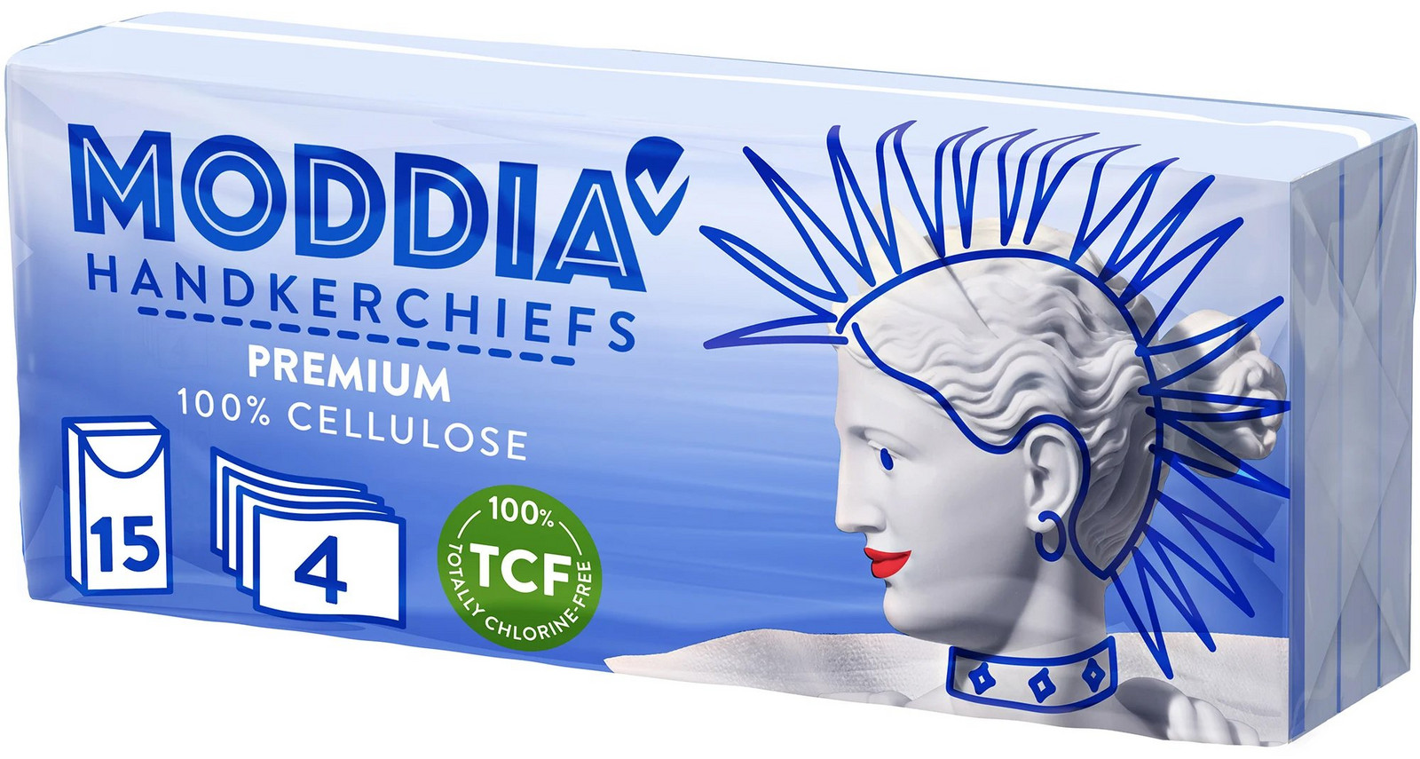 MODDIA Papírové kapesníčky v balíčcích 4vrstvé 15 x 10 ks