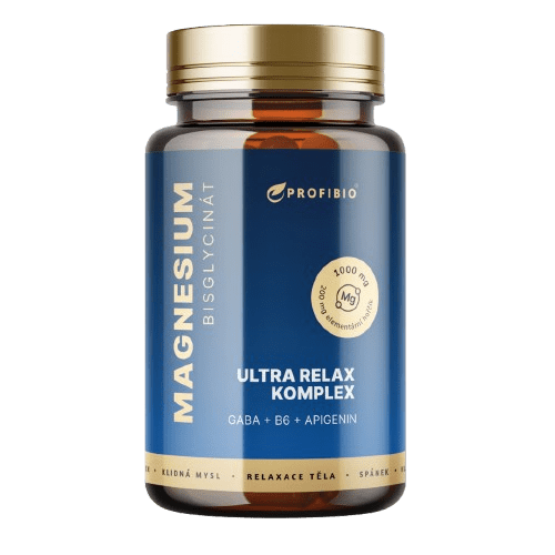 PROFIBIO PREMIUM Magnesium bisglycinát ULTRA RELAX KOMPLEX (+ vitamín B6, GABA, Apigenin z heřmánku) 90 kapslí