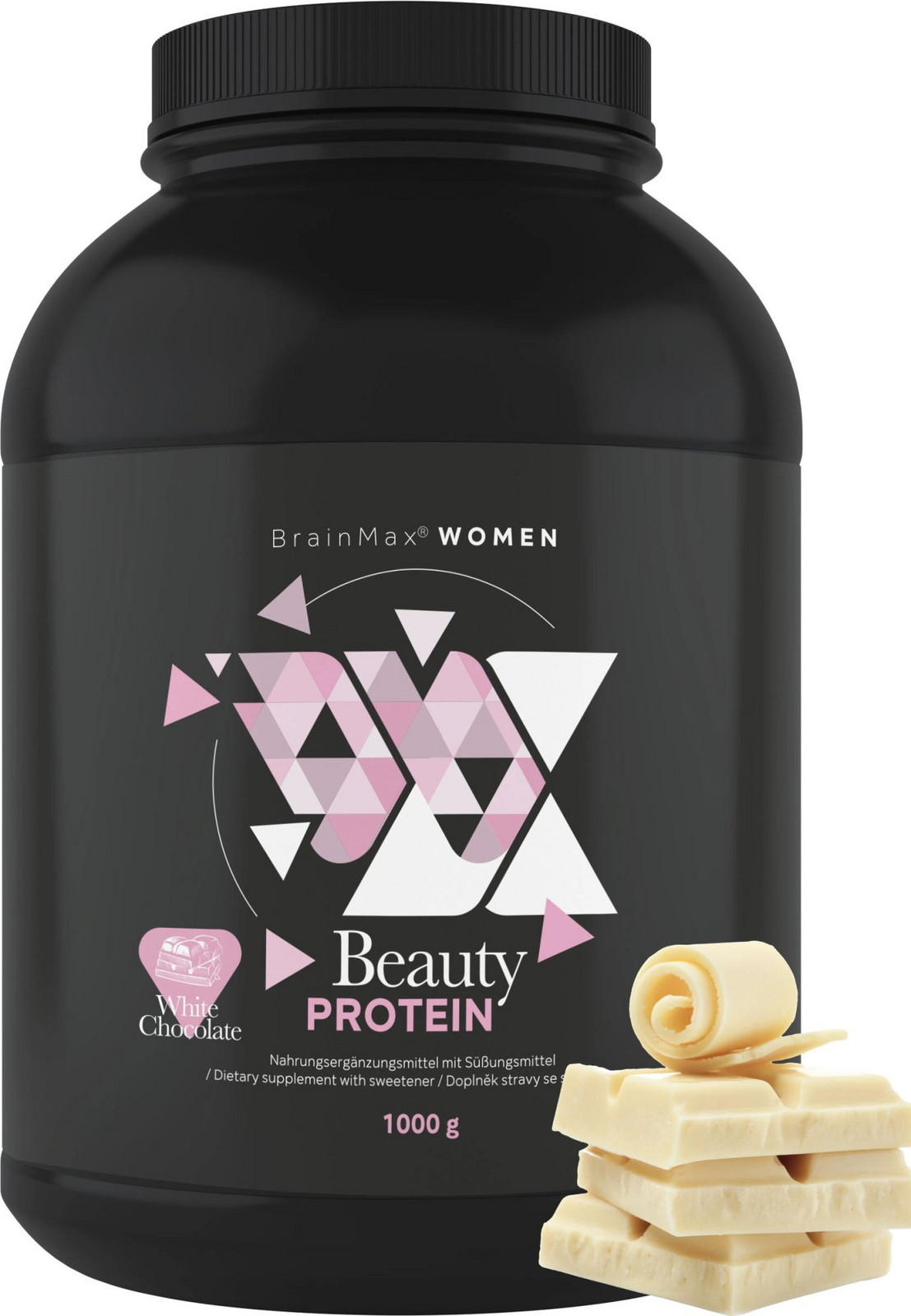 BRAINMAX Protein pro ženy s kolagenem, keratinem a vitamíny bílá čokoláda 1000 g