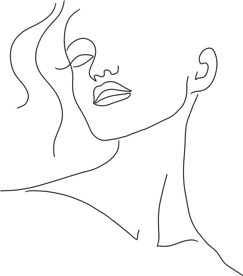 Plakát 29x41 cm Minimal Woman Face Line Art – Veronika Boulová